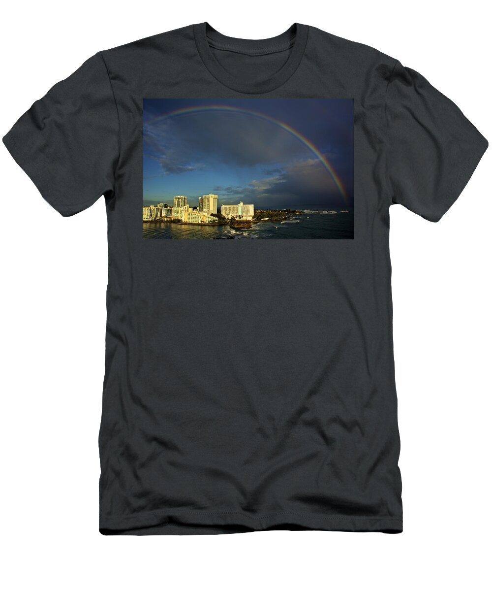 Architecture T-Shirt featuring the photograph Rainbow over San Juan by Kathi Isserman