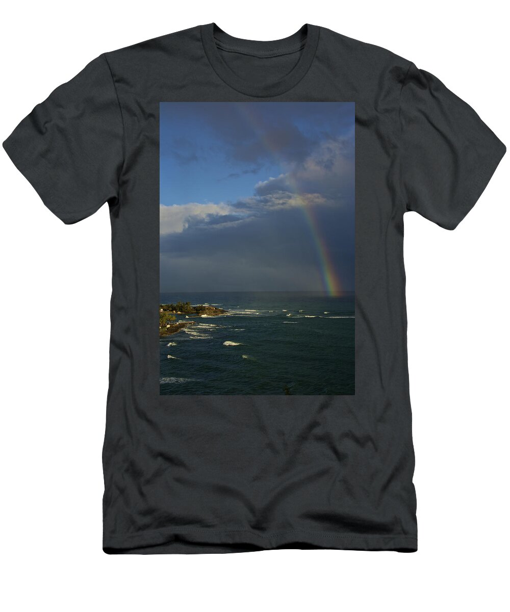 Puerto Rico T-Shirt featuring the photograph Rainbow over the Atlantic by Kathi Isserman