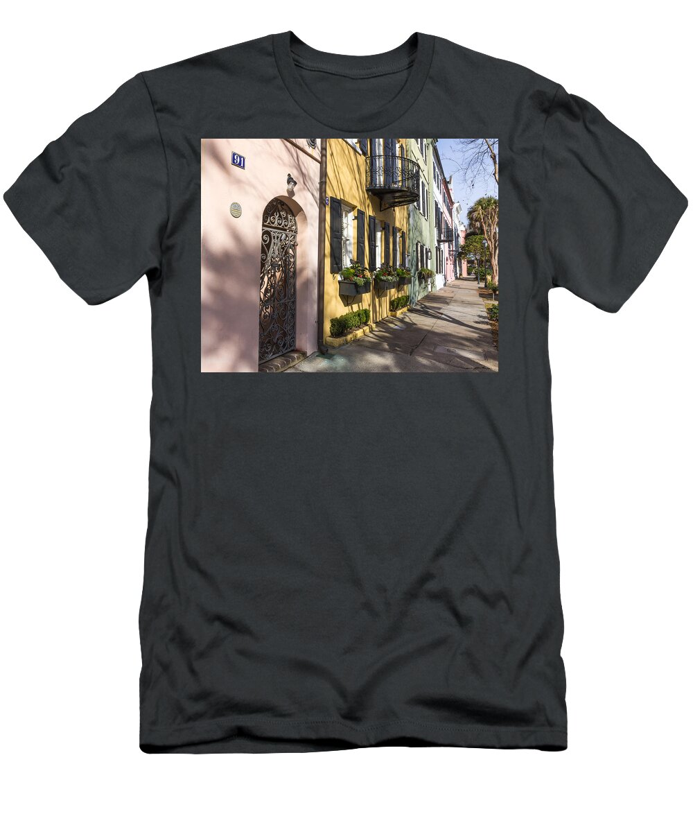 Charleston T-Shirt featuring the photograph Rainbow Row by Patricia Schaefer