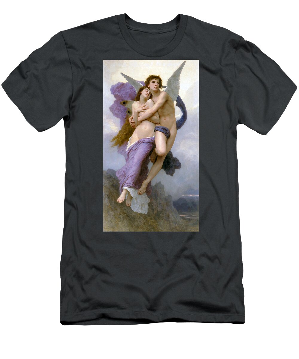 Rapture Of Psyche T-Shirt featuring the painting Rapture of Psyche by William Adolphe Bouguereau