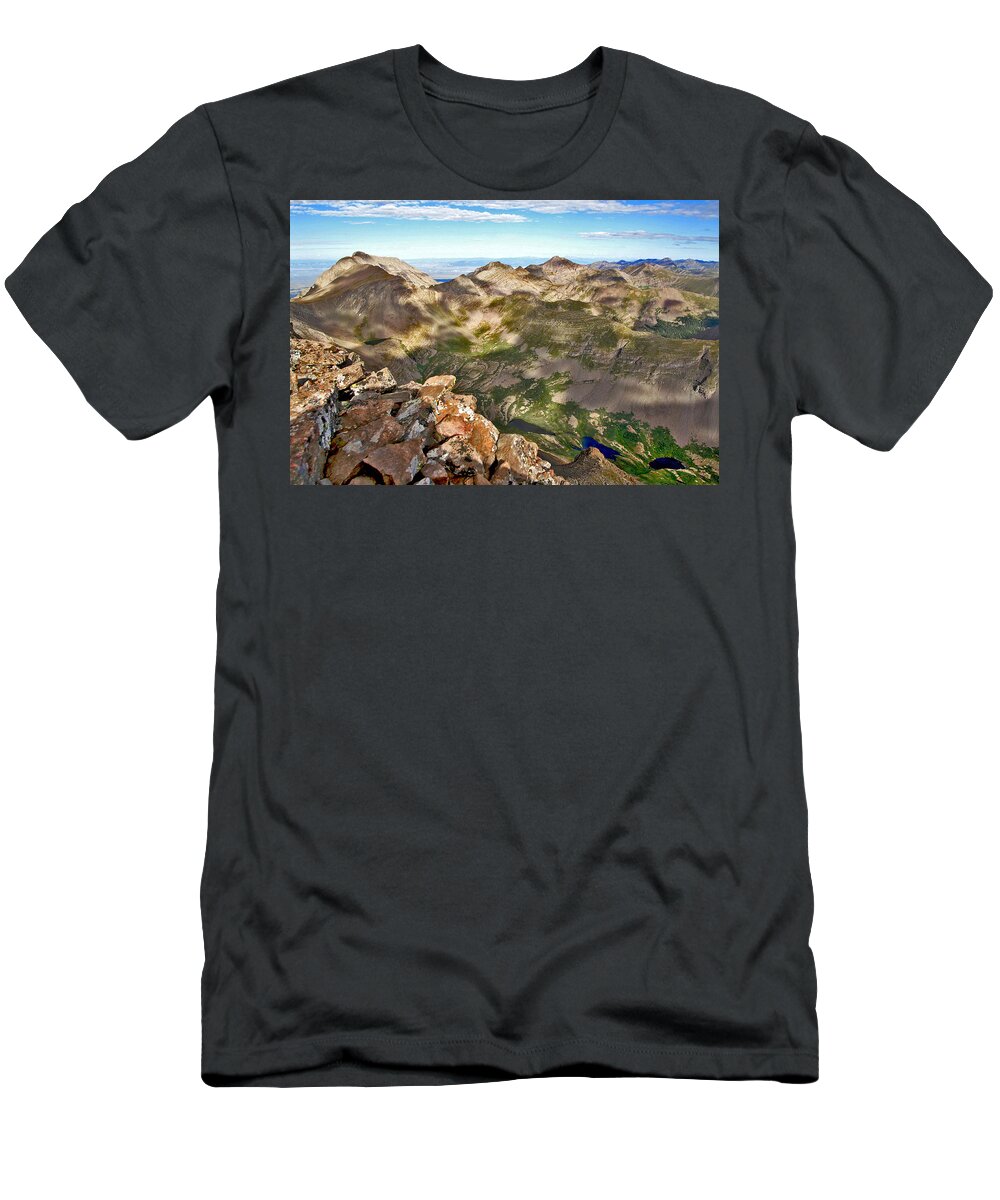 Sangre De Cristo Mountains T-Shirt featuring the photograph Reason to Climb by Jeremy Rhoades