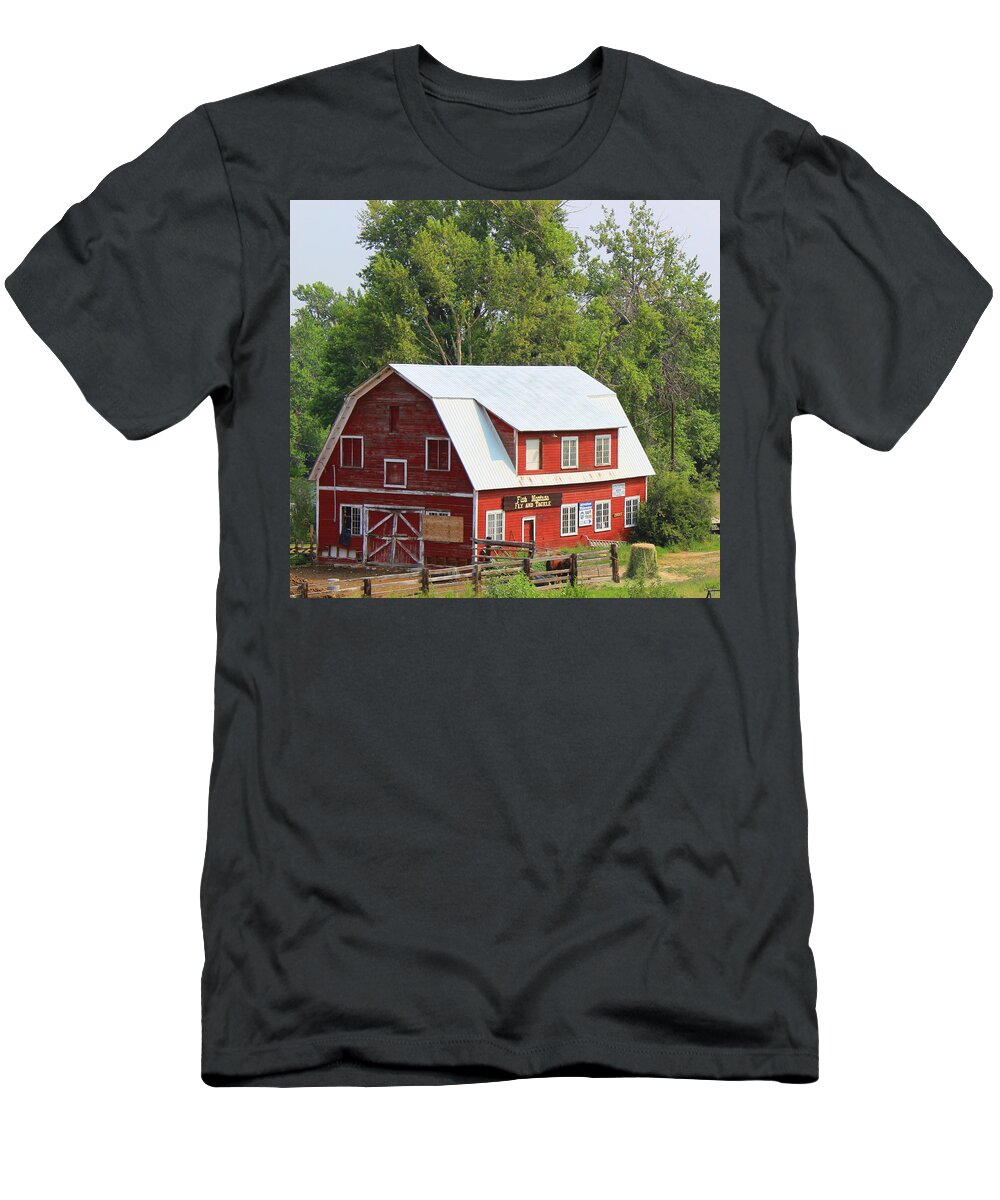 Barn T-Shirt featuring the photograph Red Barn by Cathy Anderson