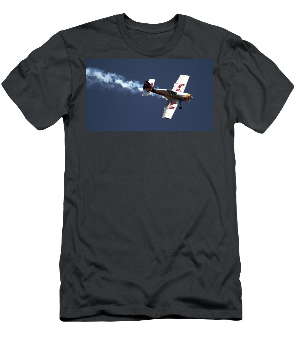 Redbulls Aerobatics T-Shirt featuring the photograph Red Bull - Aerobatic Flight by Ramabhadran Thirupattur