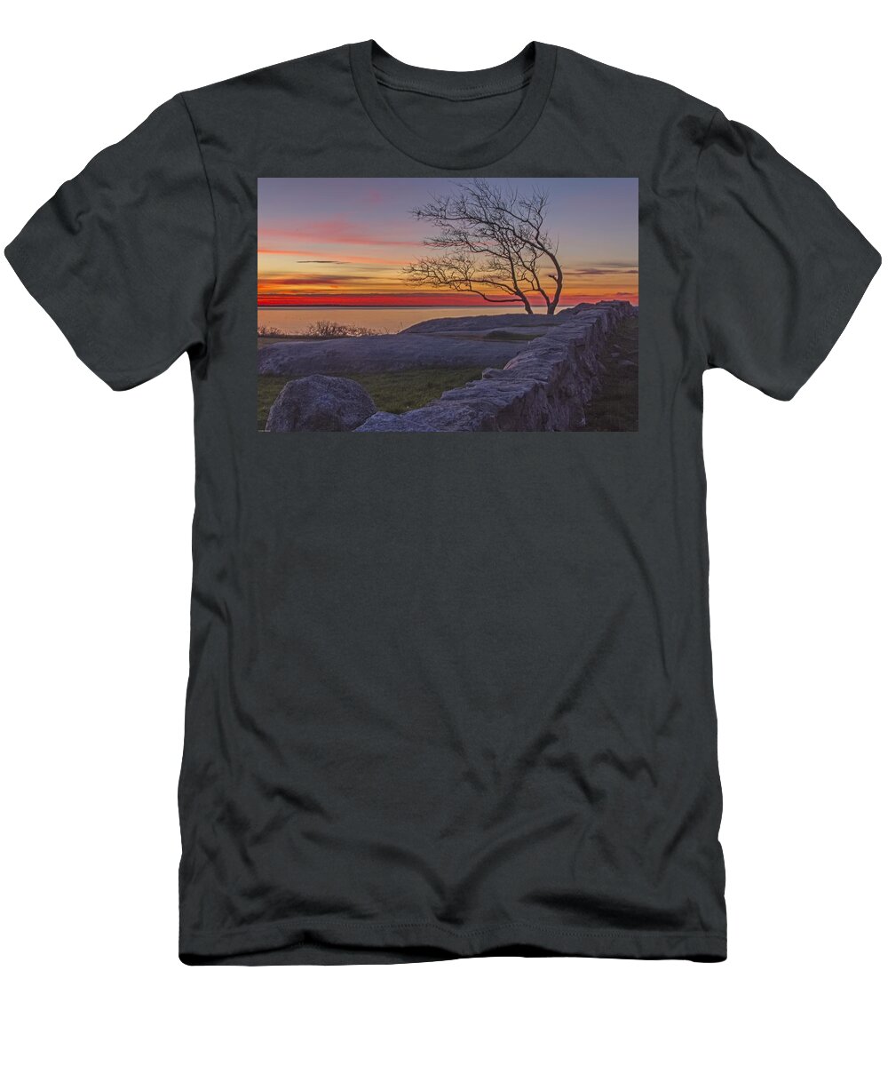 Fort Phoenix T-Shirt featuring the photograph Red Dawn by Nautical Chartworks