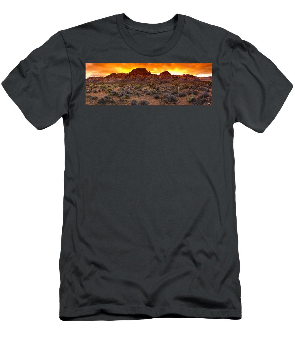 Las Vegas T-Shirt featuring the photograph Red Rock Canyon Las Vegas Nevada Fenced Wonder by Silvio Ligutti