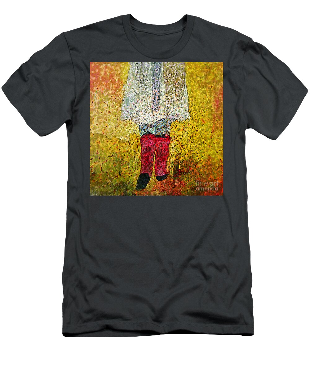 Boots T-Shirt featuring the digital art Red Rubber Boots by Claire Bull