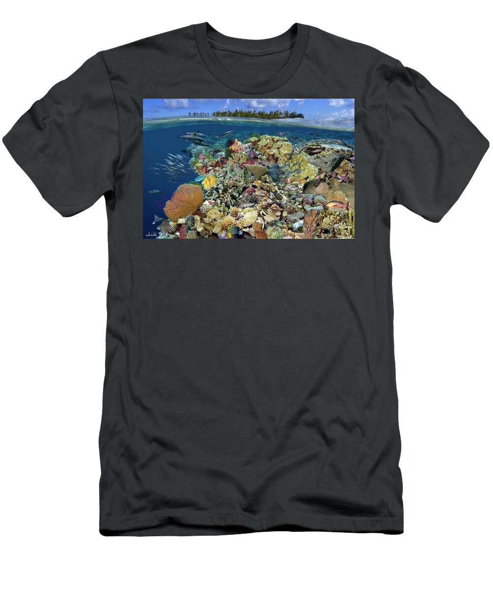 Marine Life T-Shirt featuring the digital art Reef Magic by Artesub