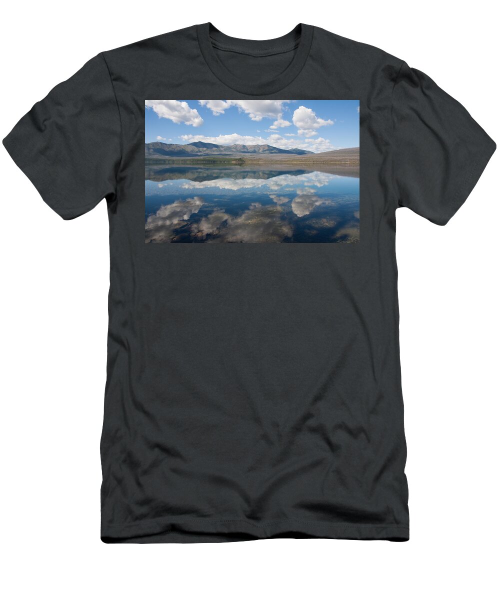 National T-Shirt featuring the photograph Reflections at Glacier National Park by John M Bailey