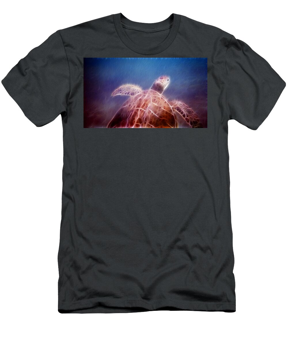 Turtle T-Shirt featuring the photograph Relentless Seeker fire version by Weston Westmoreland