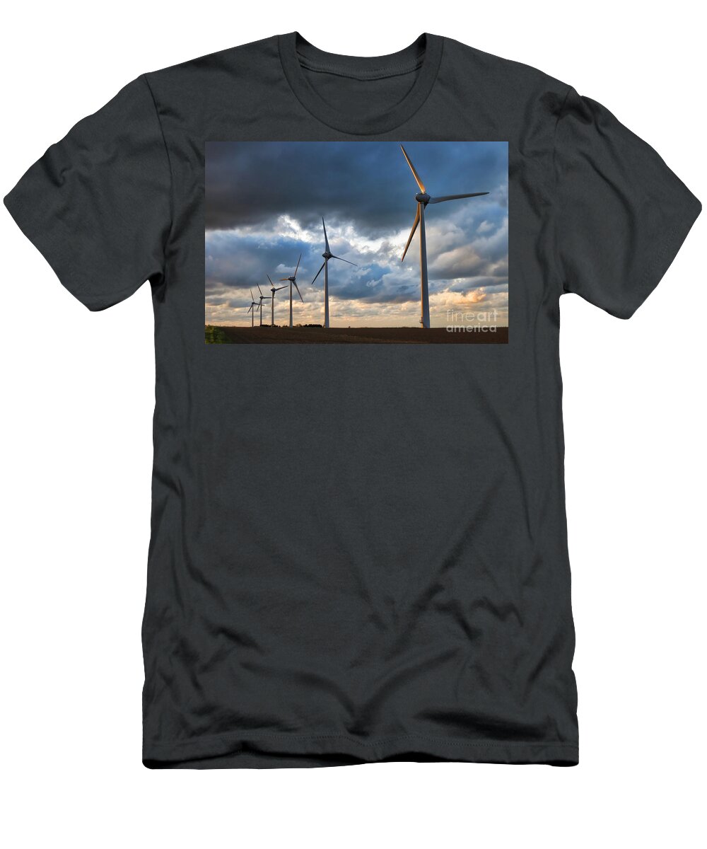 Windmill T-Shirt featuring the photograph Renewable Energy by Olivier Le Queinec