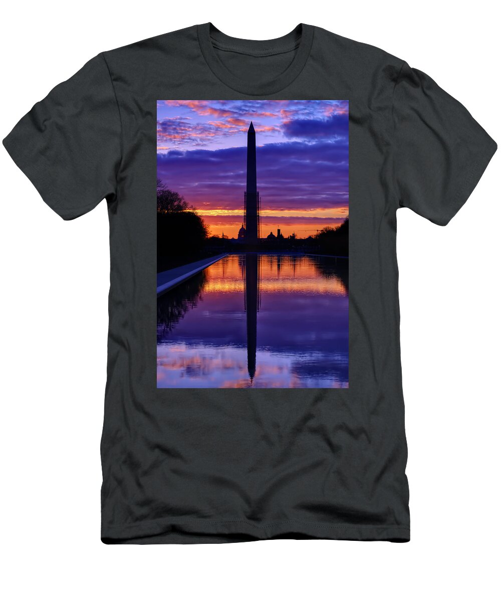 Metro T-Shirt featuring the photograph Repairing The Monument III by Metro DC Photography
