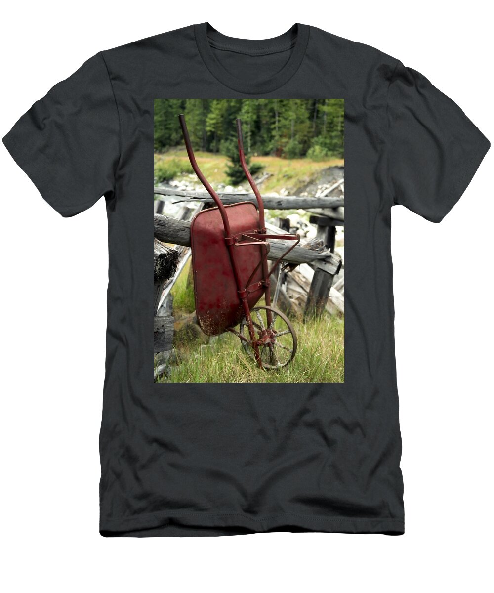 Slocan Valley T-Shirt featuring the photograph Retired Wheelbarrow by Roderick Bley