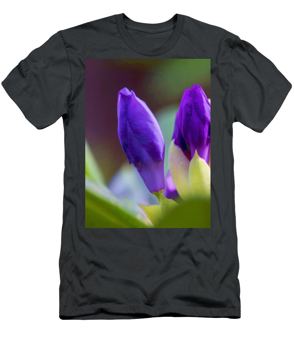 Ron Roberts Photography T-Shirt featuring the photograph Rhodie Buds by Ron Roberts