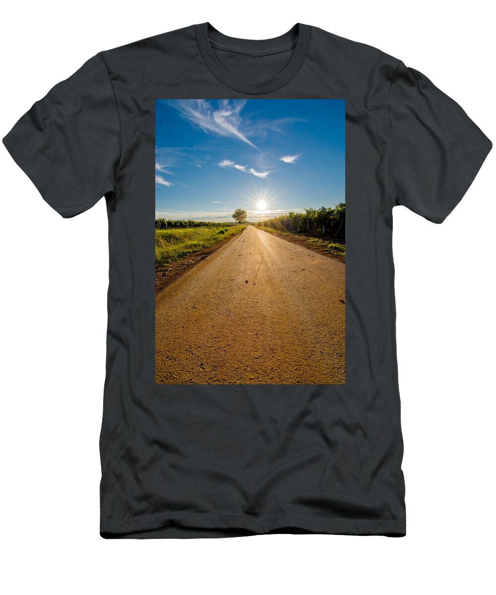 Sun T-Shirt featuring the photograph Road to the Sun by Andreas Berthold