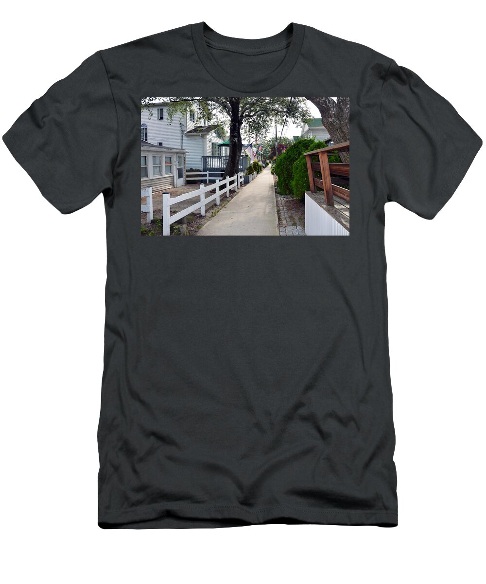 Rockaway Point T-Shirt featuring the photograph Rockaway Point Walk Summer 2012 by Maureen E Ritter