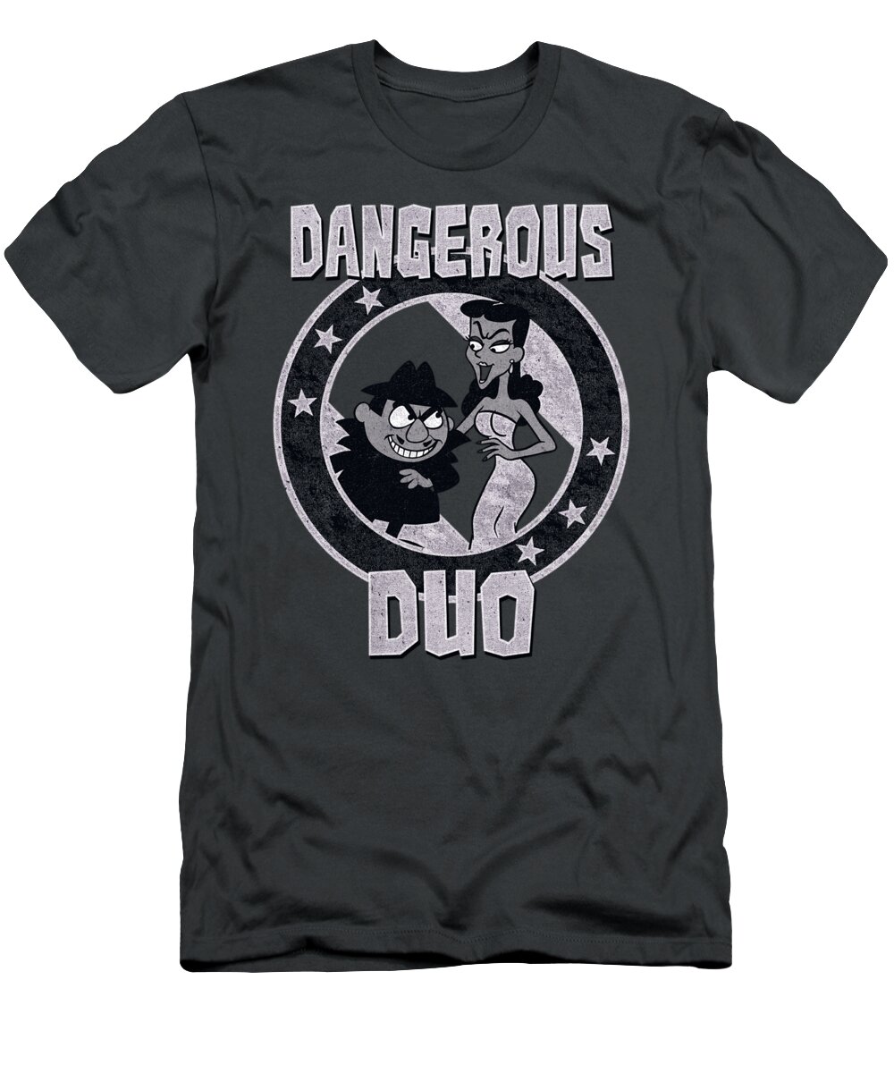  T-Shirt featuring the digital art Rocky And Bullwinkle - Dangerous by Brand A