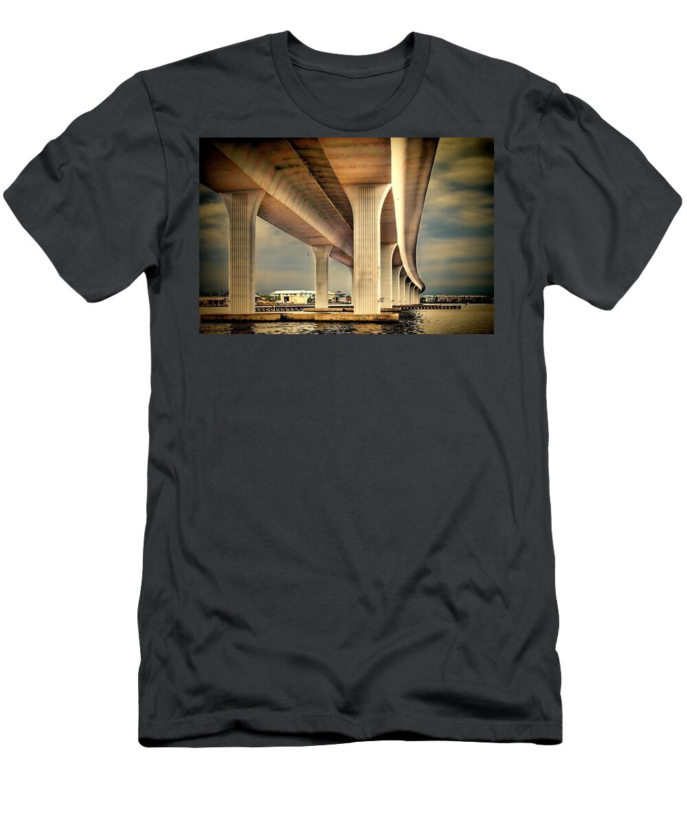 Bridge T-Shirt featuring the photograph Roosevelt bridge -1, Stuart Florida by Rudy Umans