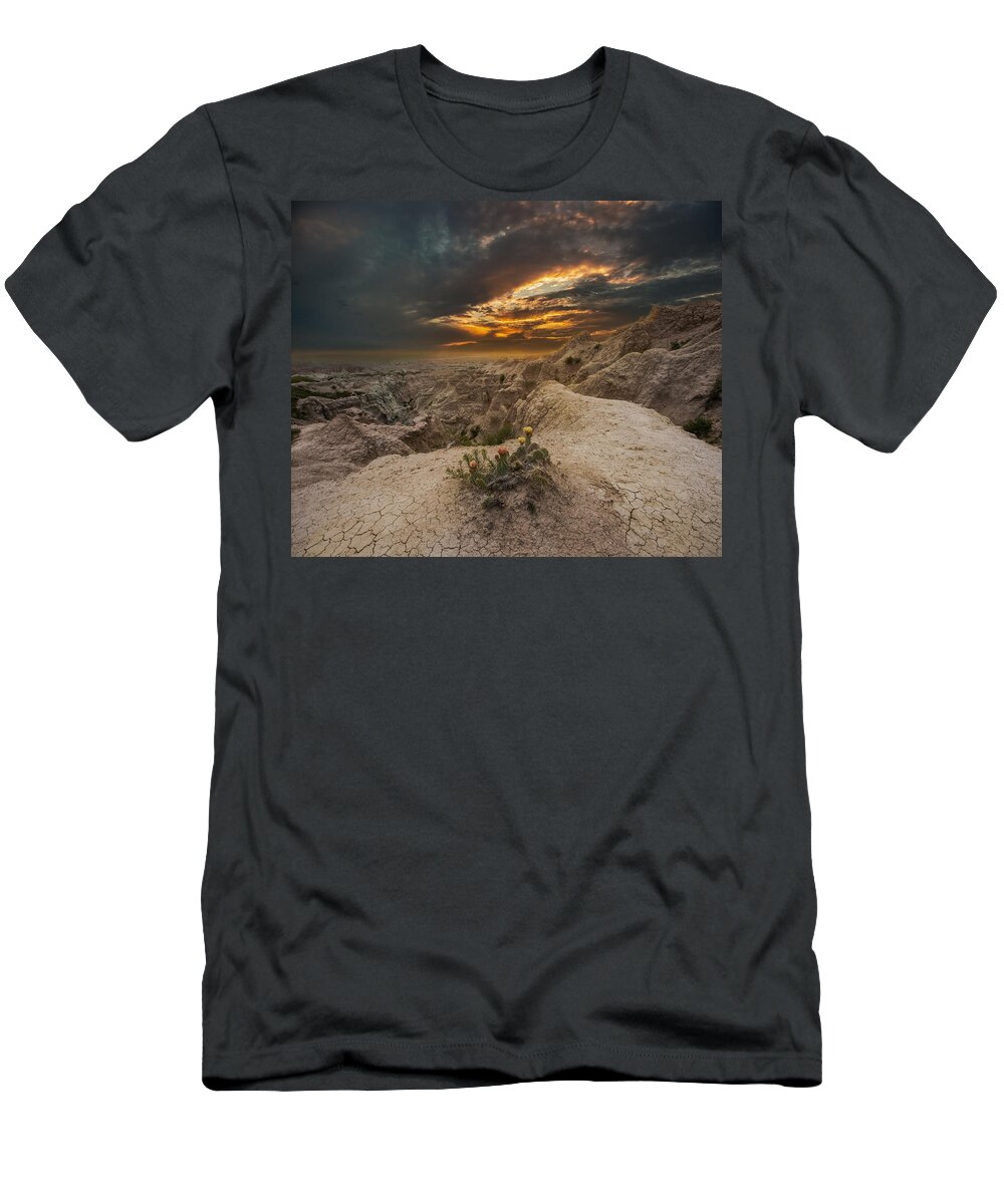 Sunset T-Shirt featuring the photograph Rugged Beauty by Aaron J Groen