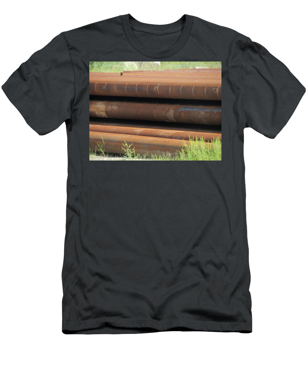 Metal T-Shirt featuring the photograph Rusty Iron Pipes by Anita Burgermeister