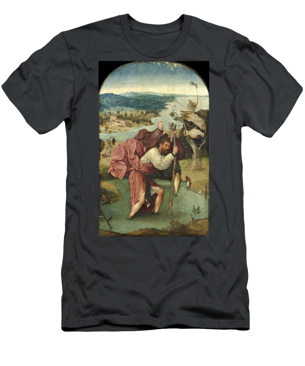 Hieronymus Bosch T-Shirt featuring the painting Saint Christopher by Hieronymus Bosch