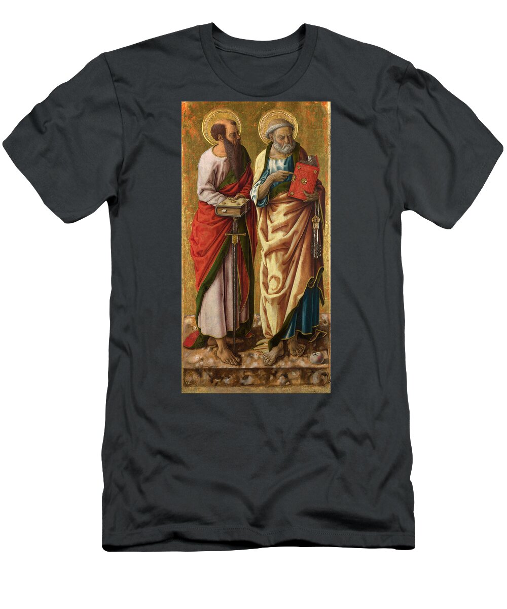 Carlo Crivelli T-Shirt featuring the painting Saints Peter and Paul by Carlo Crivelli