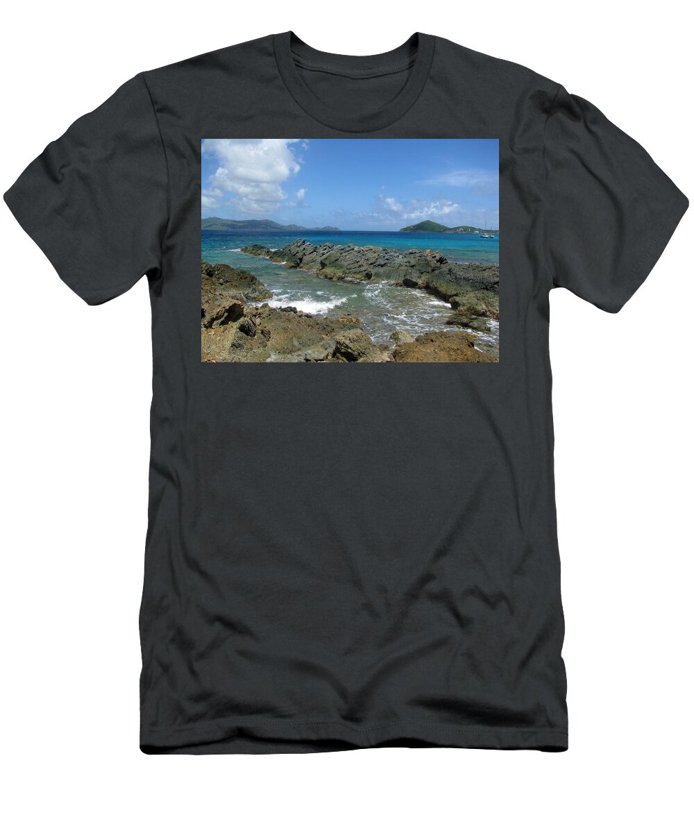 Sapphire Beach T-Shirt featuring the photograph Sapphire Sail 01 by Pamela Critchlow