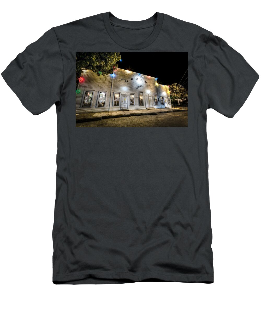 Hall T-Shirt featuring the photograph Saturday Night at Gruene Hall by David Morefield