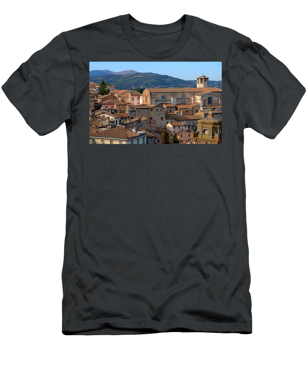 Perugia T-Shirt featuring the photograph Scenic Overlook Perugia by Caroline Stella