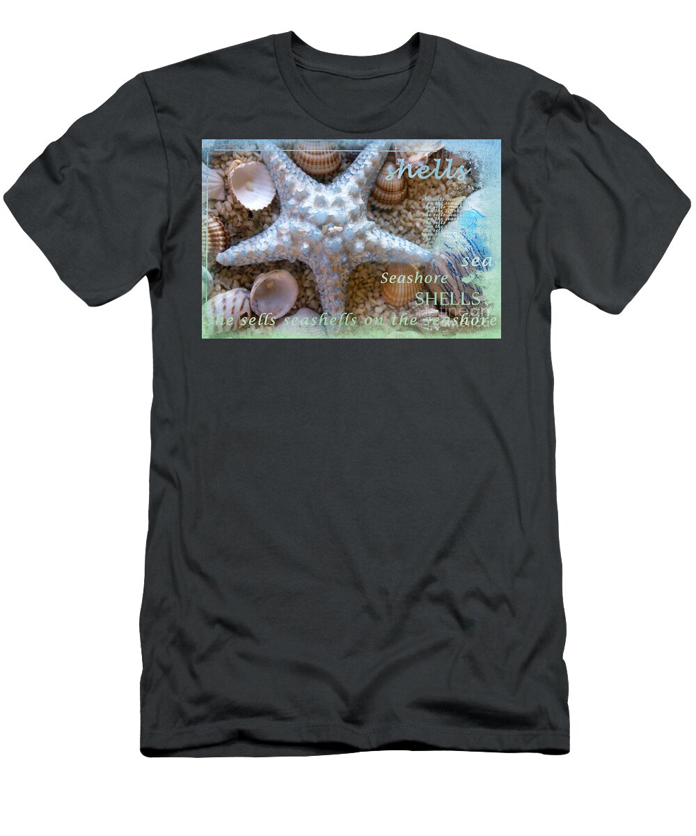 She T-Shirt featuring the photograph Seashells by Gillian Singleton
