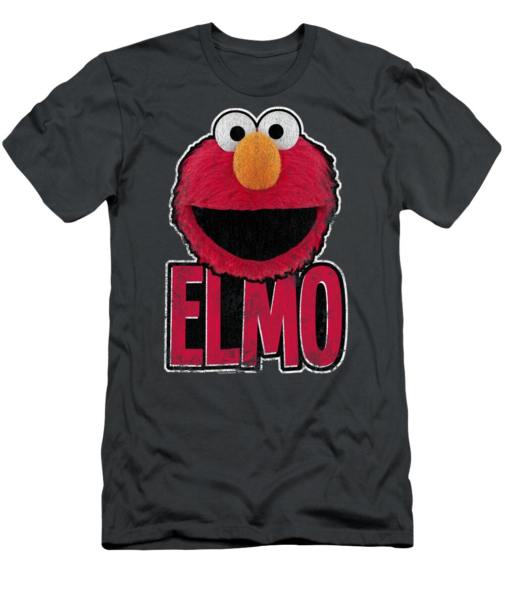  T-Shirt featuring the digital art Sesame Street - Elmo Smile by Brand A