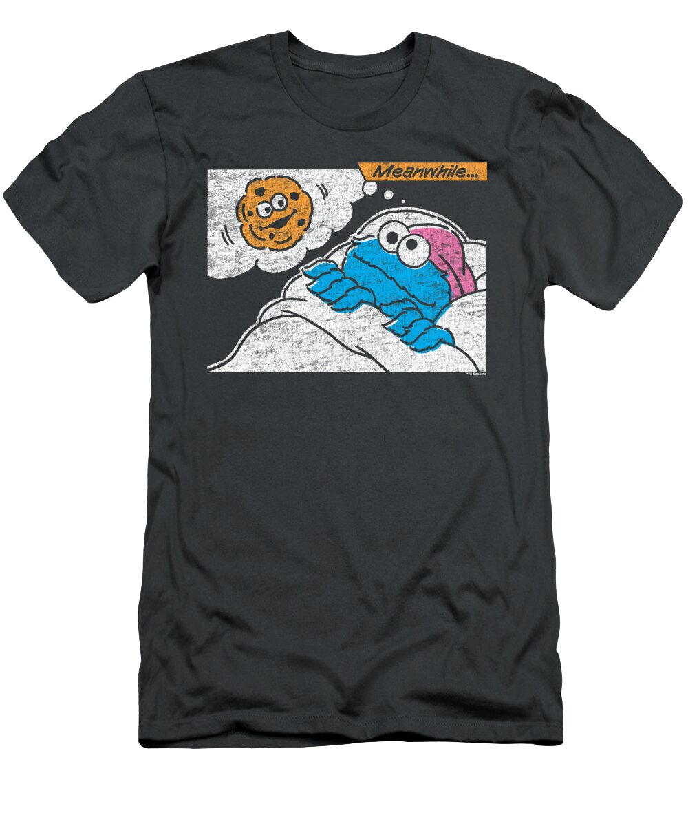  T-Shirt featuring the digital art Sesame Street - Meanwhile by Brand A