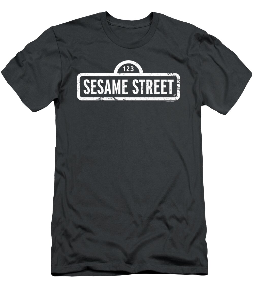  T-Shirt featuring the digital art Sesame Street - One Color Logo by Brand A