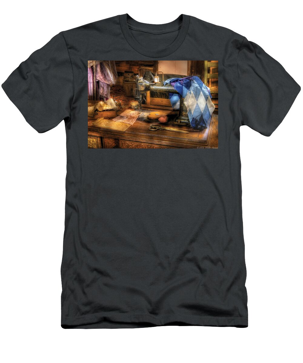 Savad T-Shirt featuring the photograph Sewing Machine - Sewing Machine III by Mike Savad