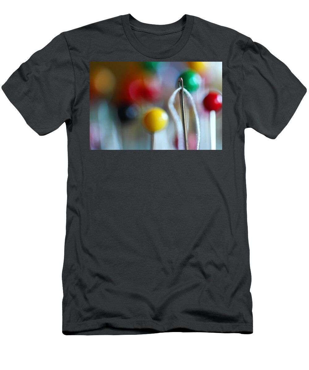 Needle T-Shirt featuring the photograph Sewing by Michael Eingle