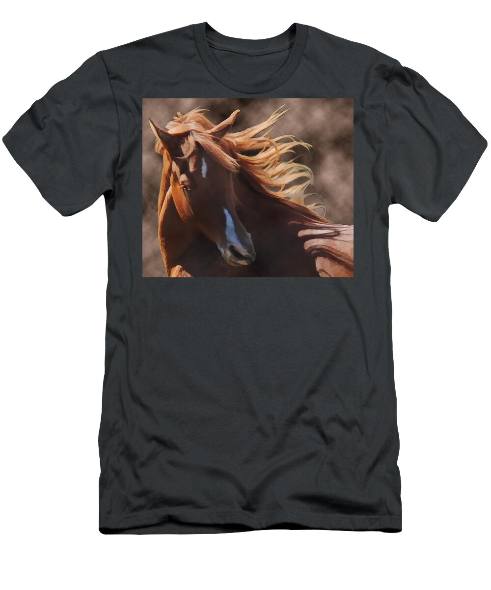 Chestnut Arabian T-Shirt featuring the photograph Shahmaan by Melinda Hughes-Berland