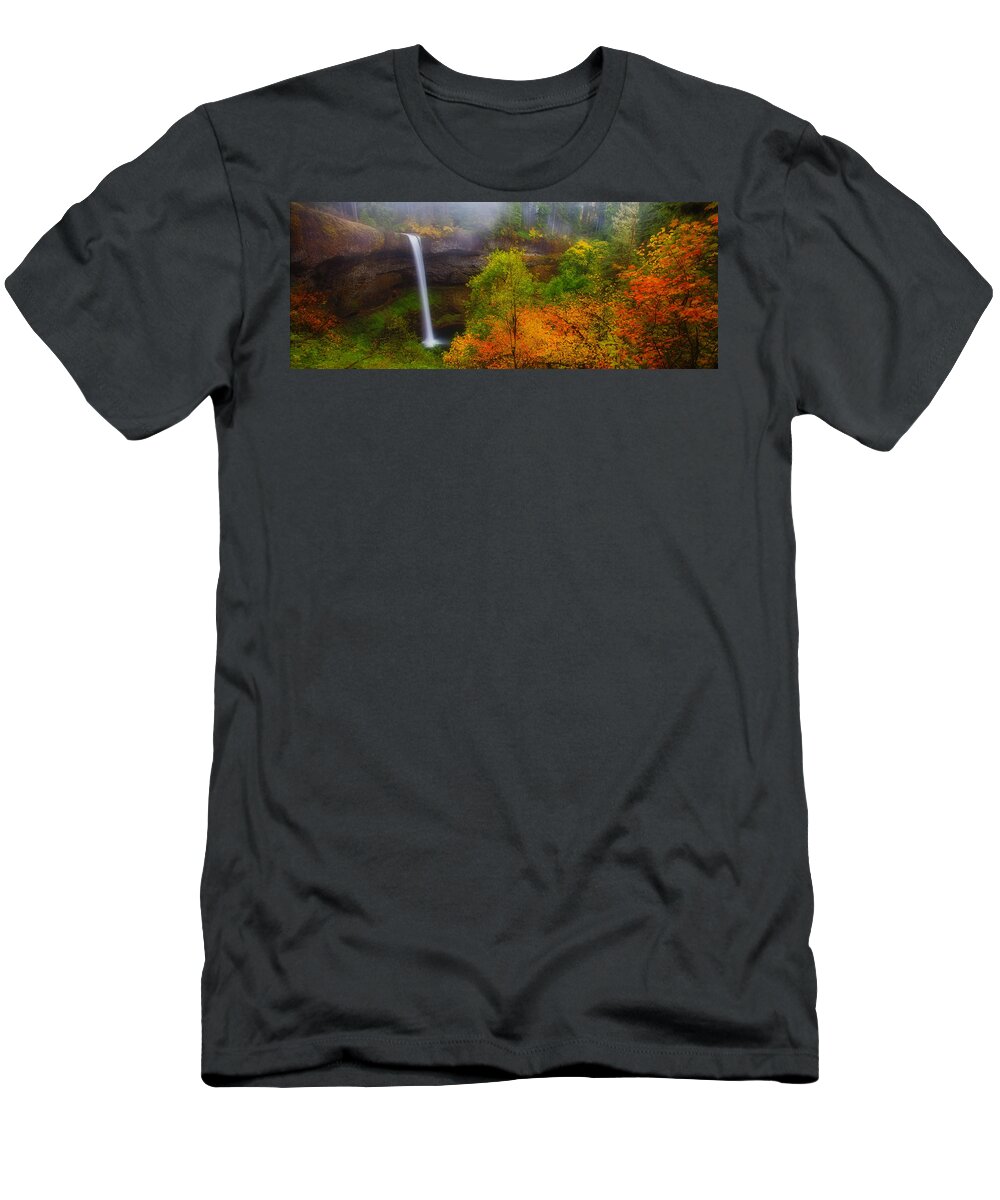Silver Falls T-Shirt featuring the photograph Silver Falls Pano by Darren White