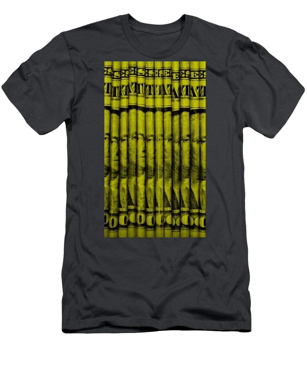 Money T-Shirt featuring the photograph SINGLES in YELLOW by Rob Hans