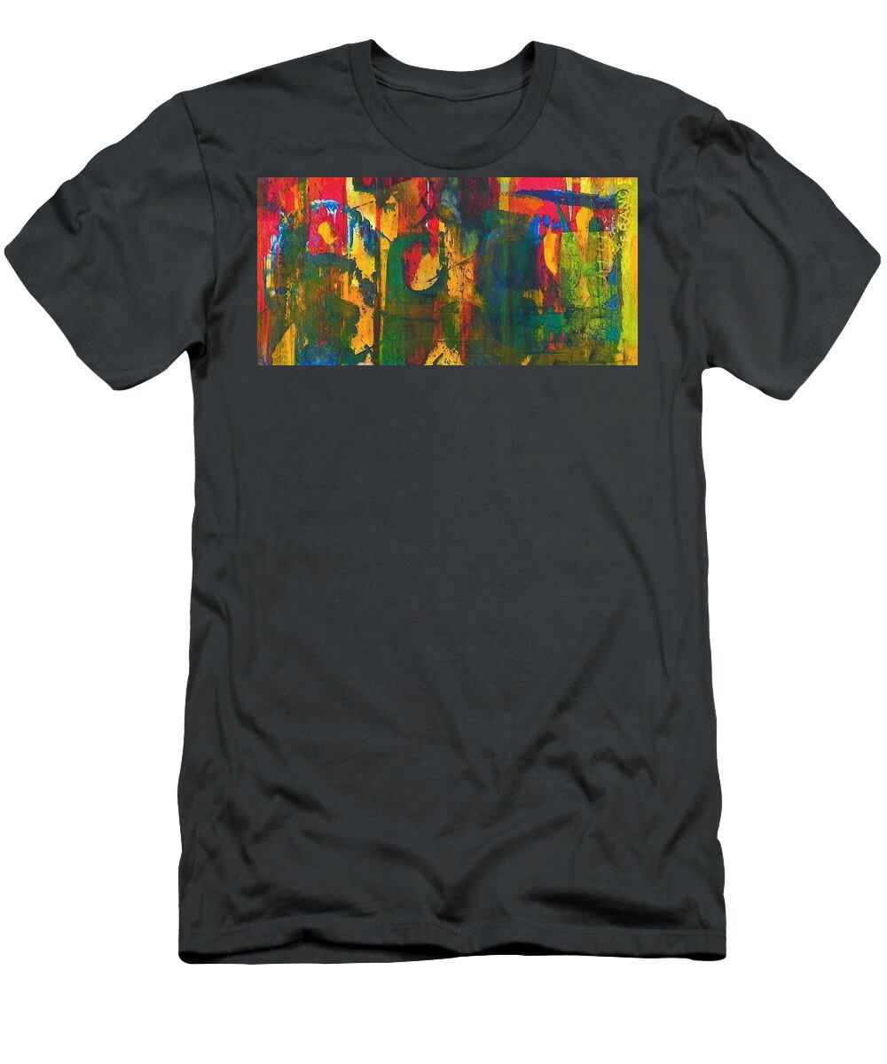 Sisters T-Shirt featuring the painting Sisters by Anna Ruzsan