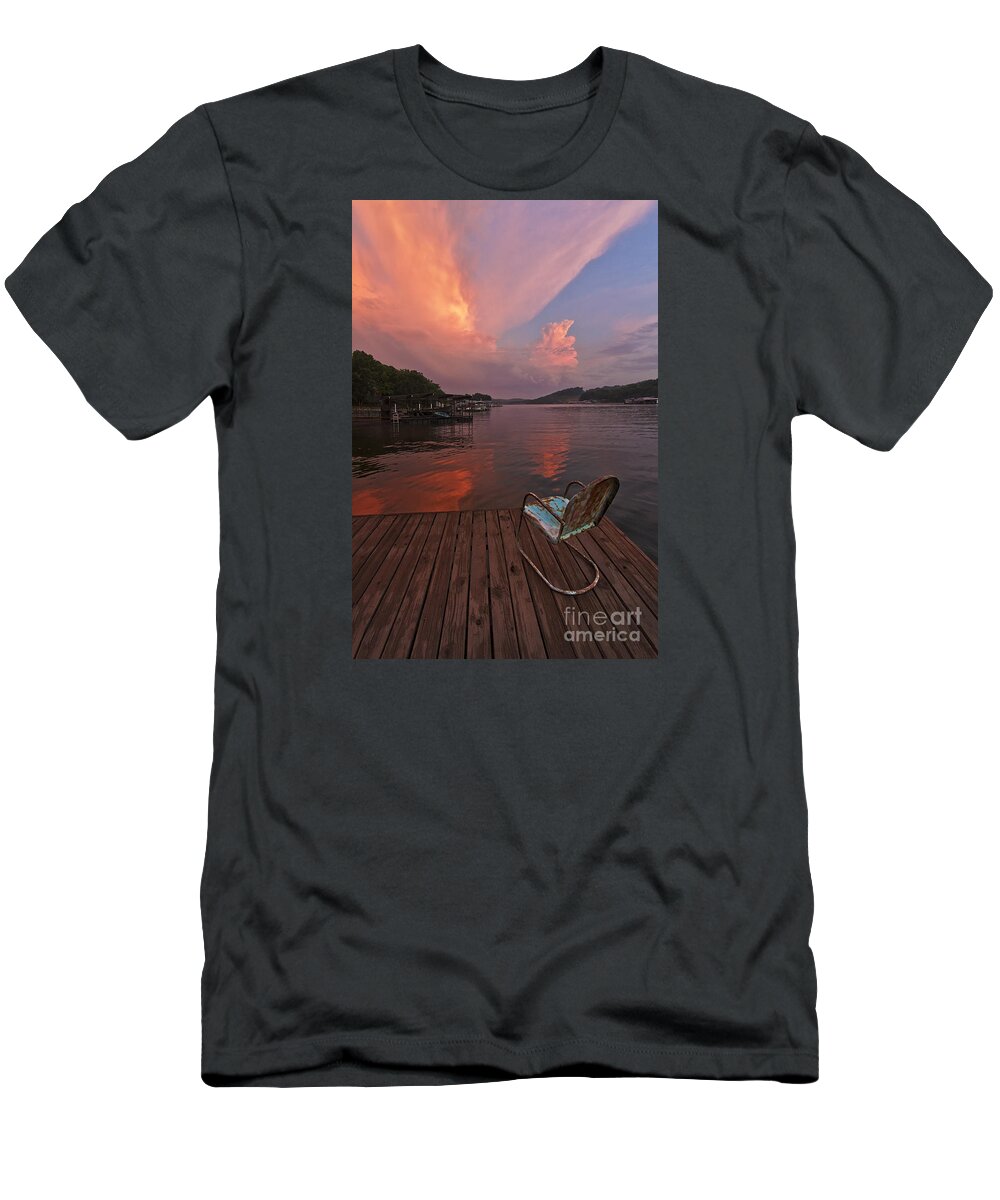 Lake Of The Ozarks T-Shirt featuring the photograph Sittin' on the Dock 2 by Dennis Hedberg