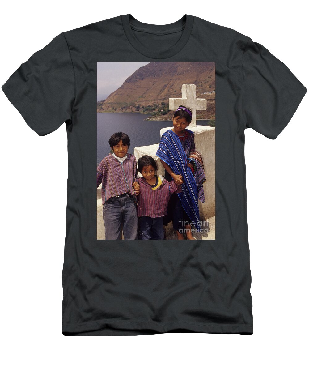 Antigua T-Shirt featuring the photograph Smiling Children Lake Atitlan Guatemala by Ryan Fox