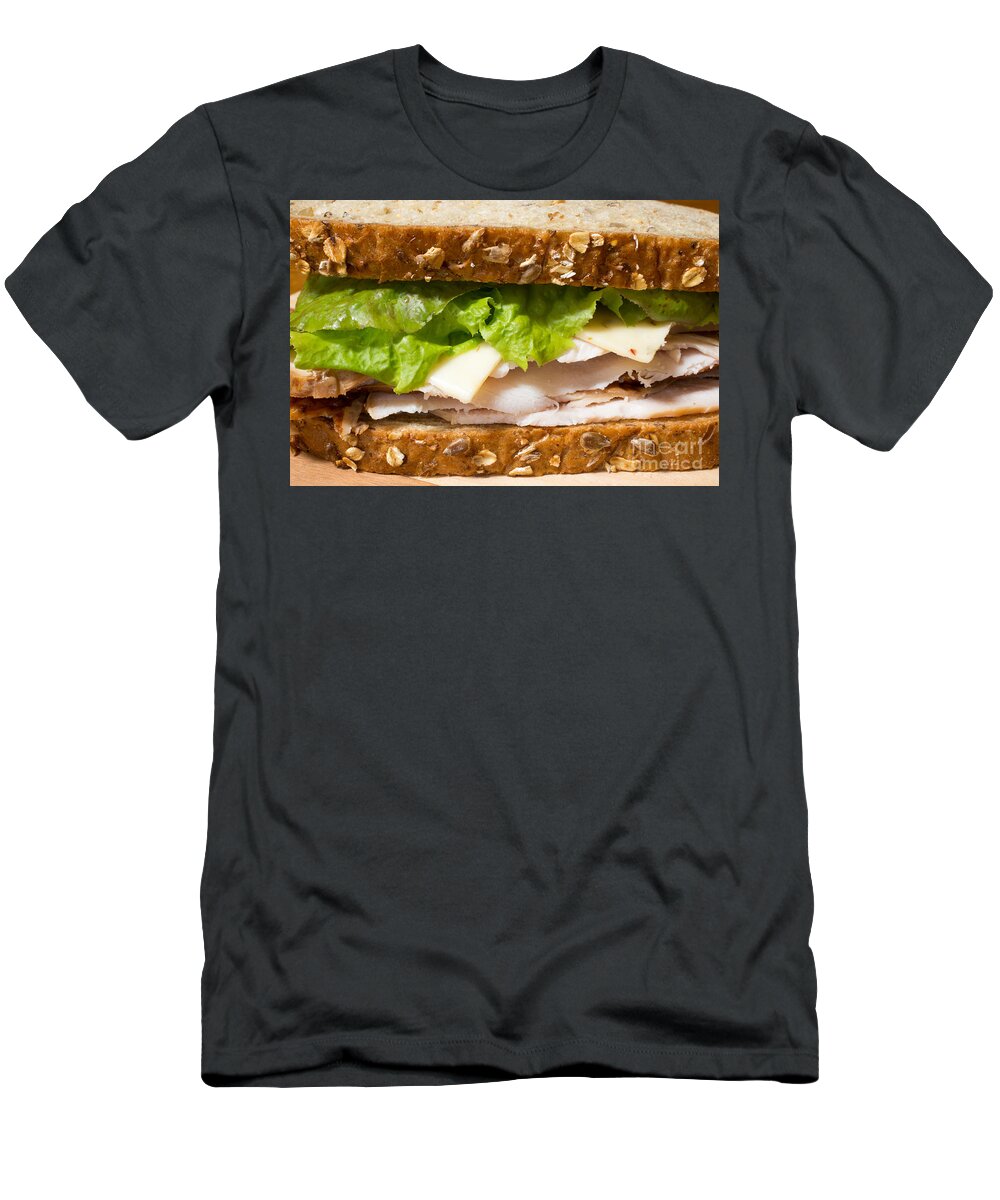 Food T-Shirt featuring the photograph Smoked Turkey Sandwich by Edward Fielding