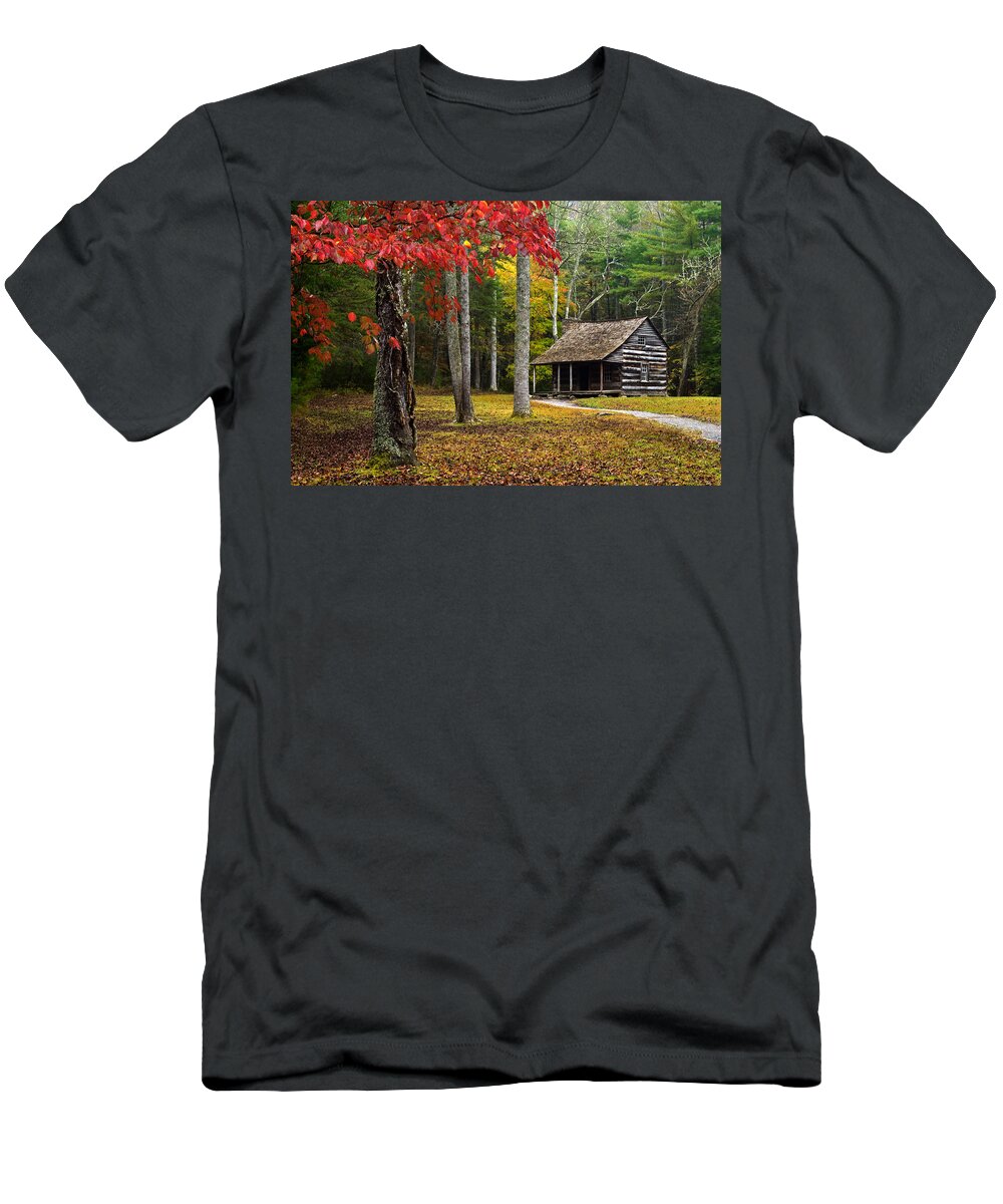 Cabin T-Shirt featuring the photograph Smoky Mountain Cabin by Eric Albright
