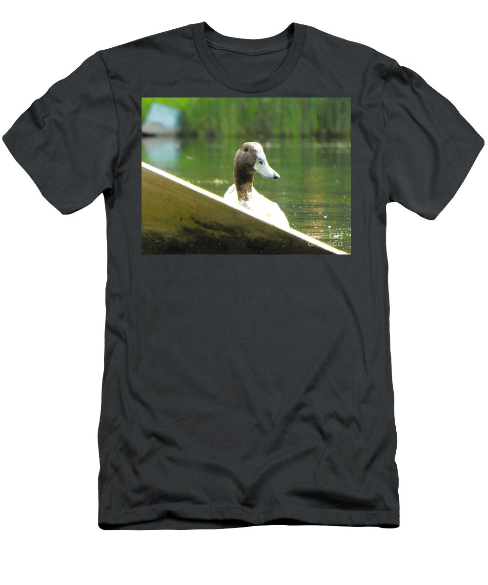 Duck T-Shirt featuring the photograph Snooping Duck by Erick Schmidt
