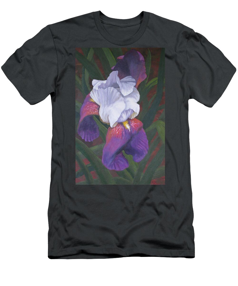Iris T-Shirt featuring the painting Soft Violet by Don Morgan