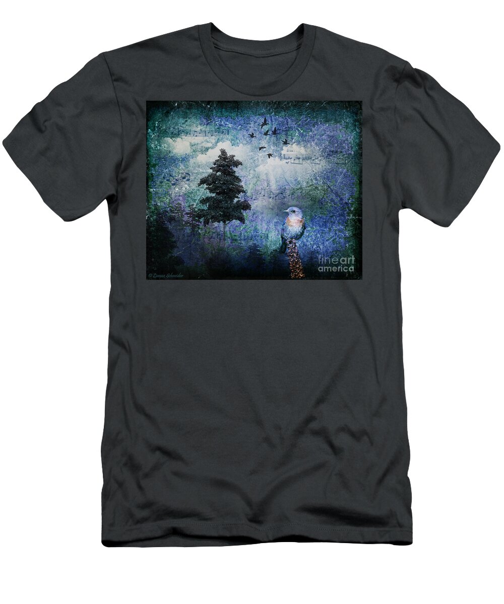  T-Shirt featuring the digital art Songbird by Lianne Schneider