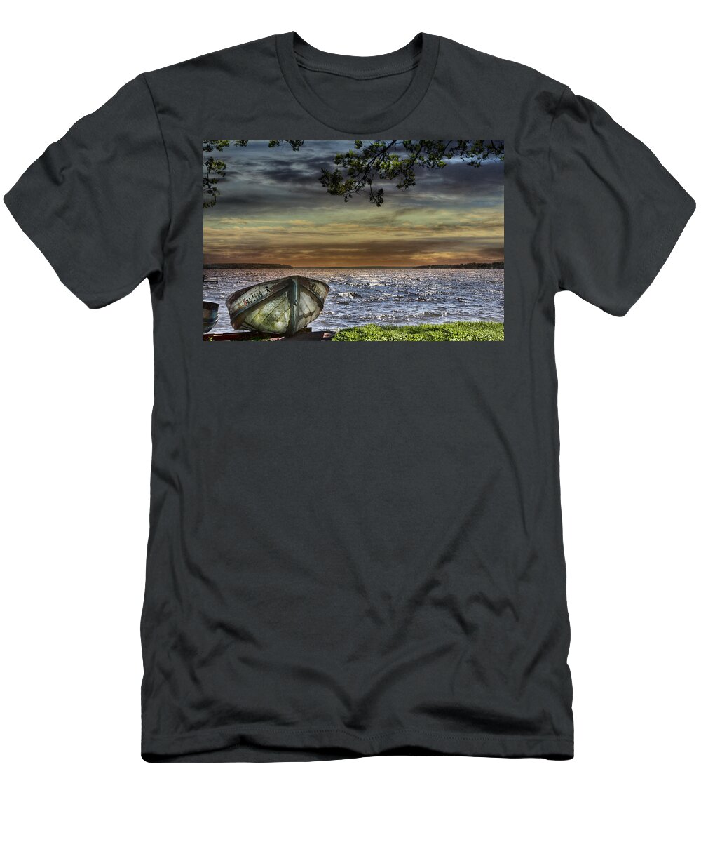 Evie T-Shirt featuring the photograph South Manistique Lake with Rowboat by Evie Carrier