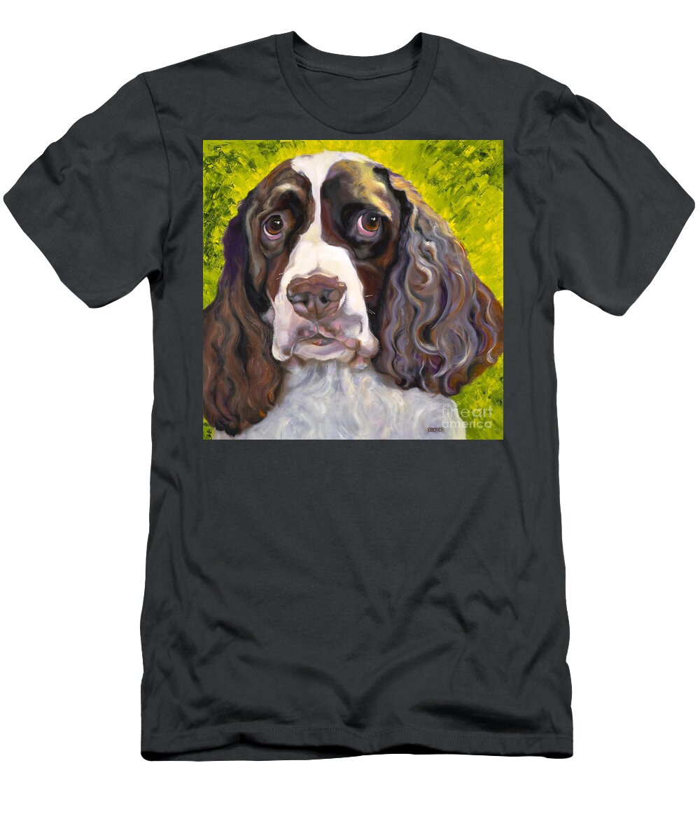 Dogs T-Shirt featuring the painting Spaniel The Eyes Have It by Susan A Becker