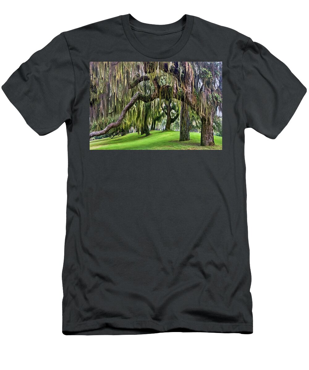Georgia T-Shirt featuring the photograph Spanish Moss by Debra and Dave Vanderlaan