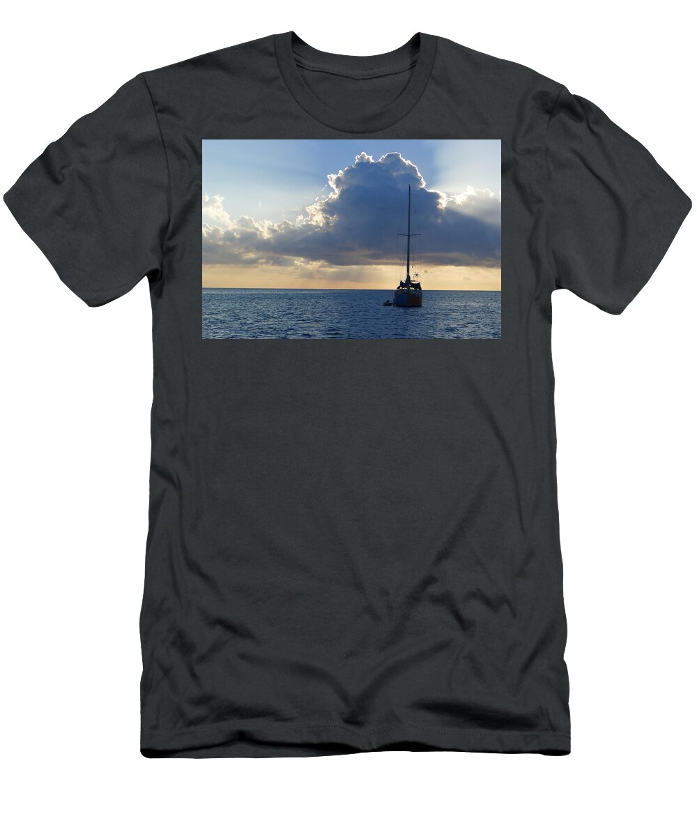  T-Shirt featuring the photograph St. Lucia - Cruise - Sailboat by Nora Boghossian