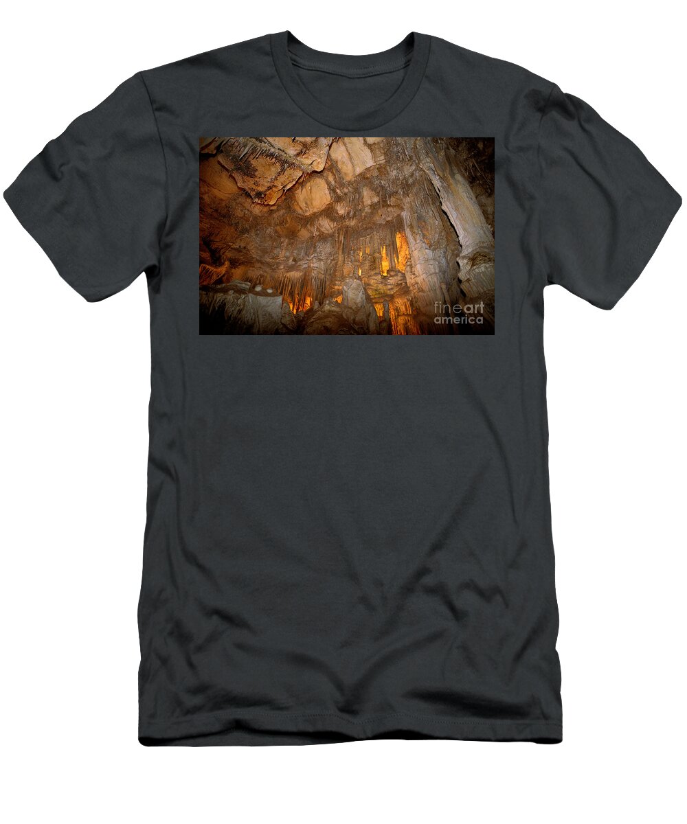 Geology T-Shirt featuring the photograph Stalactites In Lehman Cave, Great Basin by Ron Sanford